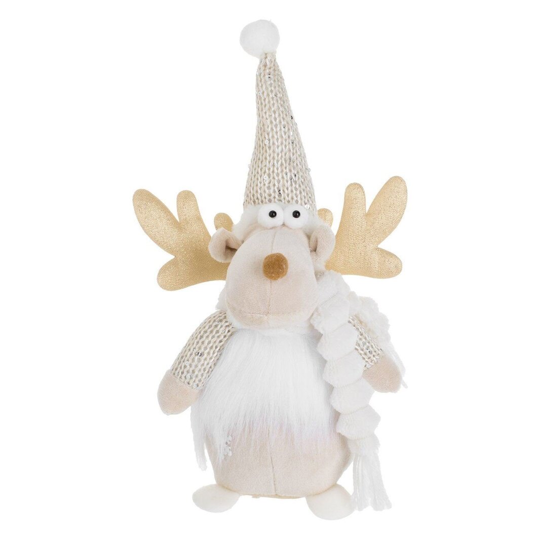 figurina craciun ren ecru caciula fata