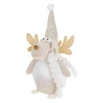 figurina craciun ren ecru caciula lateral