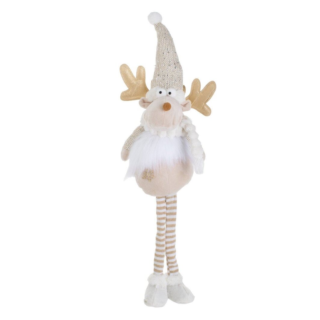 figurina craciun ren ecru caciula paiete fata