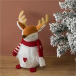 figurina craciun ren fular rosu detalii