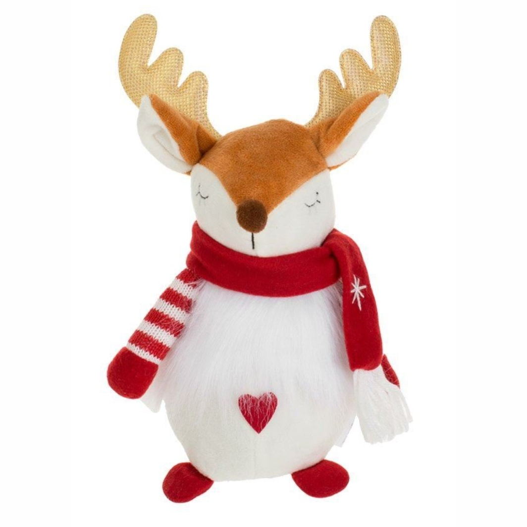 figurina craciun ren fular rosu fata