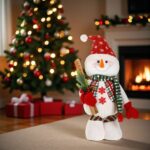 figurina decorativa craciun om zapada schiuri fata