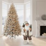 figurina mos craciun sac schi decorat