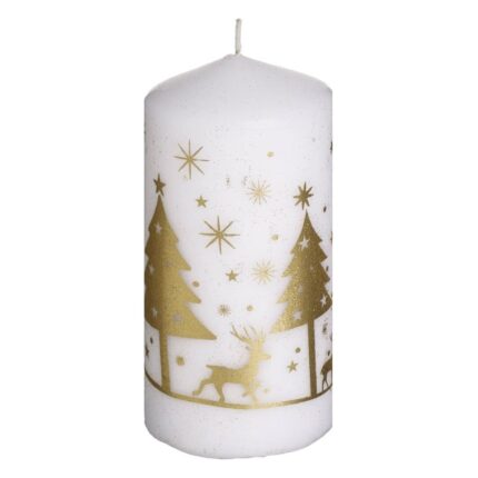 lumanare craciun alba brazi aurii principala