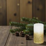 lumanare craciun alba stele aurii secundara