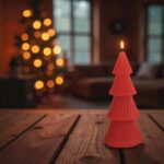 lumanare craciun brad rosu lumina