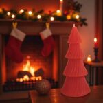 lumanare craciun brad rosu decorata