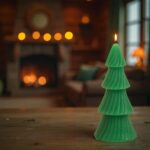 lumanare craciun brad verde decorata