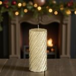 lumanare craciun dungi auriu secundara
