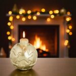 lumanare craciun glob stele auriu decorata