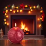 lumanare craciun glob stele rosu aprinsa