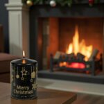 lumanare craciun neagra merry christmas decorata