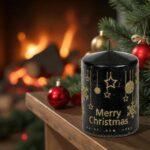lumanare craciun neagra merry christmas detalii