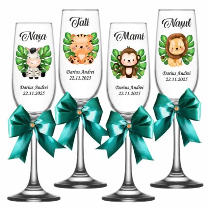 pahare botez personalizate animale safari