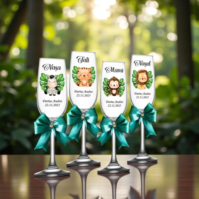 pahare botez personalizate animale safari