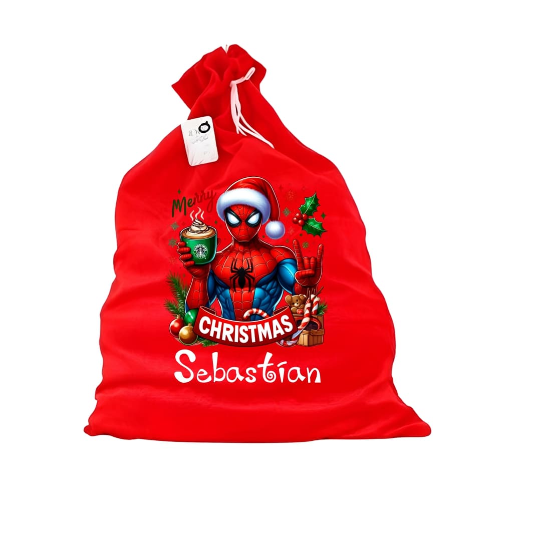 sac mos craciun personalizat spiderman craciun
