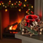 suport lumanare craciun coronita conuri detalii