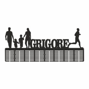suport medalii atletism familie negru