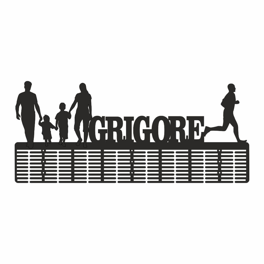 suport medalii atletism familie negru