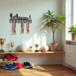 suport medalii atletism familie negru