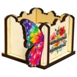 Cutie Aranjamente Florale, Model Fluture, 1 Martie, 9x6cm, CAUV078 - imagine 3