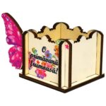 Cutie Aranjamente Florale, Model Fluture, 1 Martie, 9x6cm, CAUV080 - imagine 2