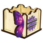 Cutie Aranjamente Florale, Model Fluture, 1 Martie, 9x6cm, CAUV081 - imagine 3