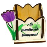 Cutie Aranjamente Florale, Model Lalea, 1 Martie, 8x7cm, CAUV085 - imagine 4