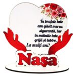 Baza Flori, Inima, Lemn, 13x14cm, BFM03