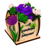 Martisor in Cutie, Trandafir de Sapun, 8x7 cm, Mov, CMUV036 - imagine 2