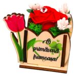 Martisor in Cutie, Trandafir de Sapun, 8x7 cm, Rosu, CMUV038