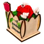 Martisor in Cutie, Trandafir de Sapun, 8x7 cm, Rosu, CMUV038 - imagine 3