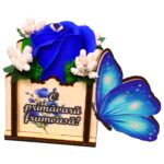 Martisor in Cutie, Trandafir de Sapun, 10x7 cm, Albastru, CMUV040