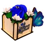 Martisor in Cutie, Trandafir de Sapun, 10x7 cm, Albastru, CMUV040 - imagine 2