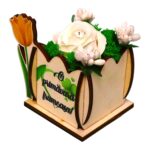 Martisor in Cutie, Trandafir de Sapun, 8x7 cm, Alb, CMUV039 - imagine 3