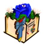 Martisor in Cutie, Trandafir de Sapun, 8x6 cm, Albastru, CMUV047 - imagine 2
