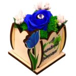 Martisor in Cutie, Trandafir de Sapun, 8x7 cm, Albastru, CMUV035 - imagine 2