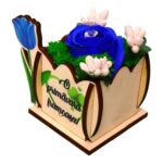 Martisor in Cutie, Trandafir de Sapun, 8x7 cm, Albastru, CMUV035 - imagine 3