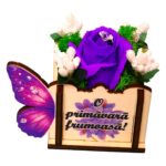 Martisor in Cutie, Trandafir de Sapun, 9x6 cm, Mov, CMUV043