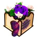 Martisor in Cutie, Trandafir de Sapun, 9x6 cm, Mov, CMUV043 - imagine 2