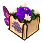 Martisor in Cutie, Trandafir de Sapun, 9x6 cm, Mov, CMUV043 - imagine 3