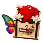 Martisor in Cutie, Trandafir de Sapun, 9x6 cm, Rosu, CMUV044