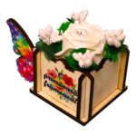 Martisor in Cutie, Trandafir de Sapun, 9x6 cm, Alb, CMUV045 - imagine 3