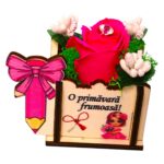 Martisor in Cutie, Trandafir de Sapun, 8x6 cm, Roz, CMUV048