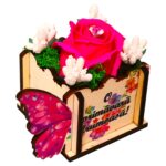 Martisor in Cutie, Trandafir de Sapun, 9x6 cm, Roz, CMUV046 - imagine 2