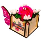 Martisor in Cutie, Trandafir de Sapun, 9x6 cm, Roz, CMUV046 - imagine 3