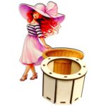 Cutii Aranjamente Florale, Martie, Cos, Lemn, 20x15cm, CAUV089