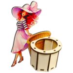 Cutii Aranjamente Florale, Martie, Cos, Lemn, 20x15cm, CAUV089 - imagine 2
