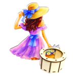 Cutii Aranjamente Florale, Martie, Cos, Lemn, 20x23cm, CAUV090