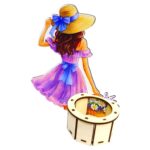 Cutii Aranjamente Florale, Martie, Cos, Lemn, 20x23cm, CAUV090 - imagine 3